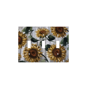 Golden Sunflower Fabric Light Switch | Wall Plate | Outlet Covers | Toggle | Switchplate