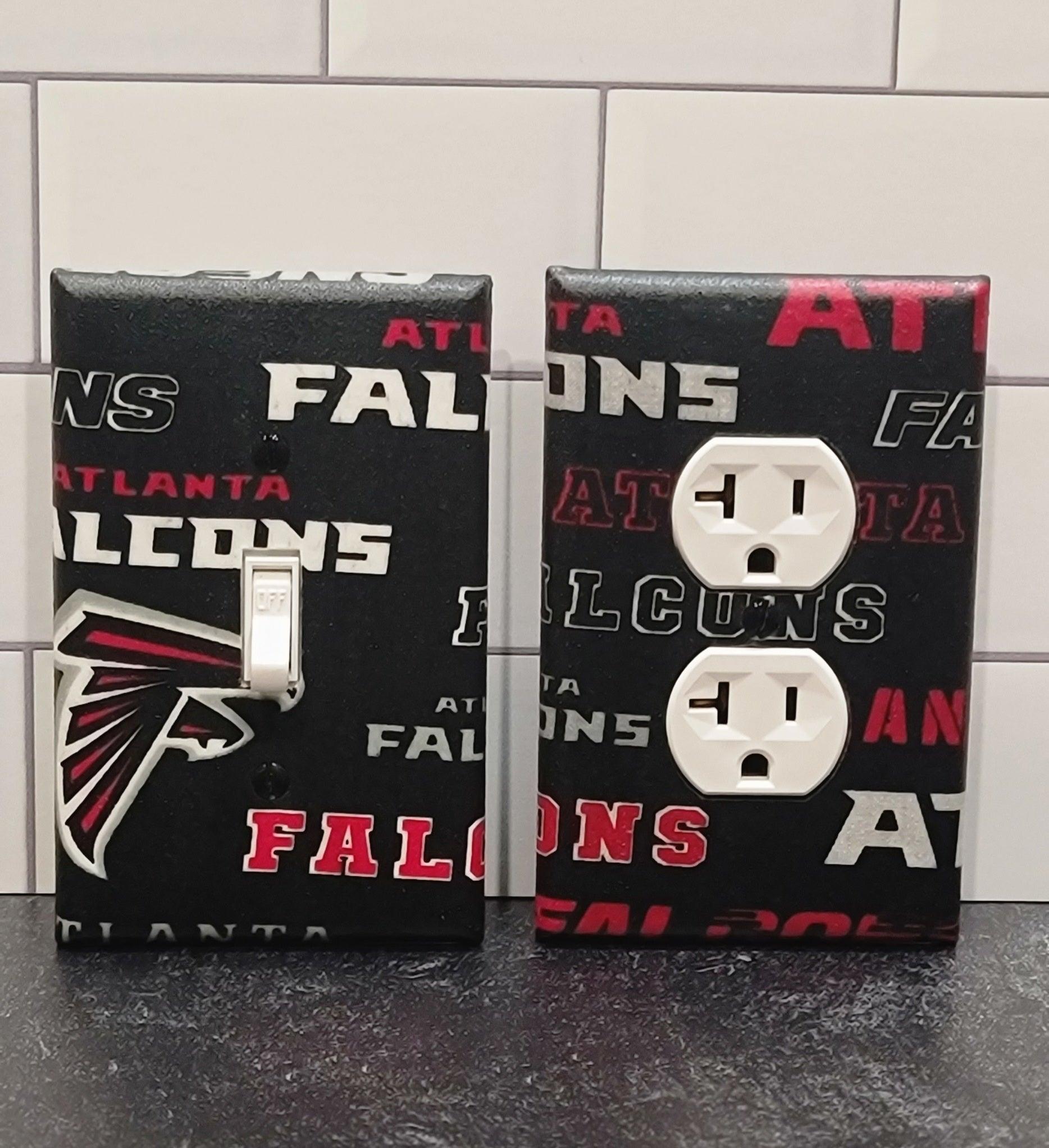 Black NFL Atlanta Falcons Light Switch | Wall Plate | Outlet Covers | Toggle | Switchplate - Kustom Kreationz by Kila
