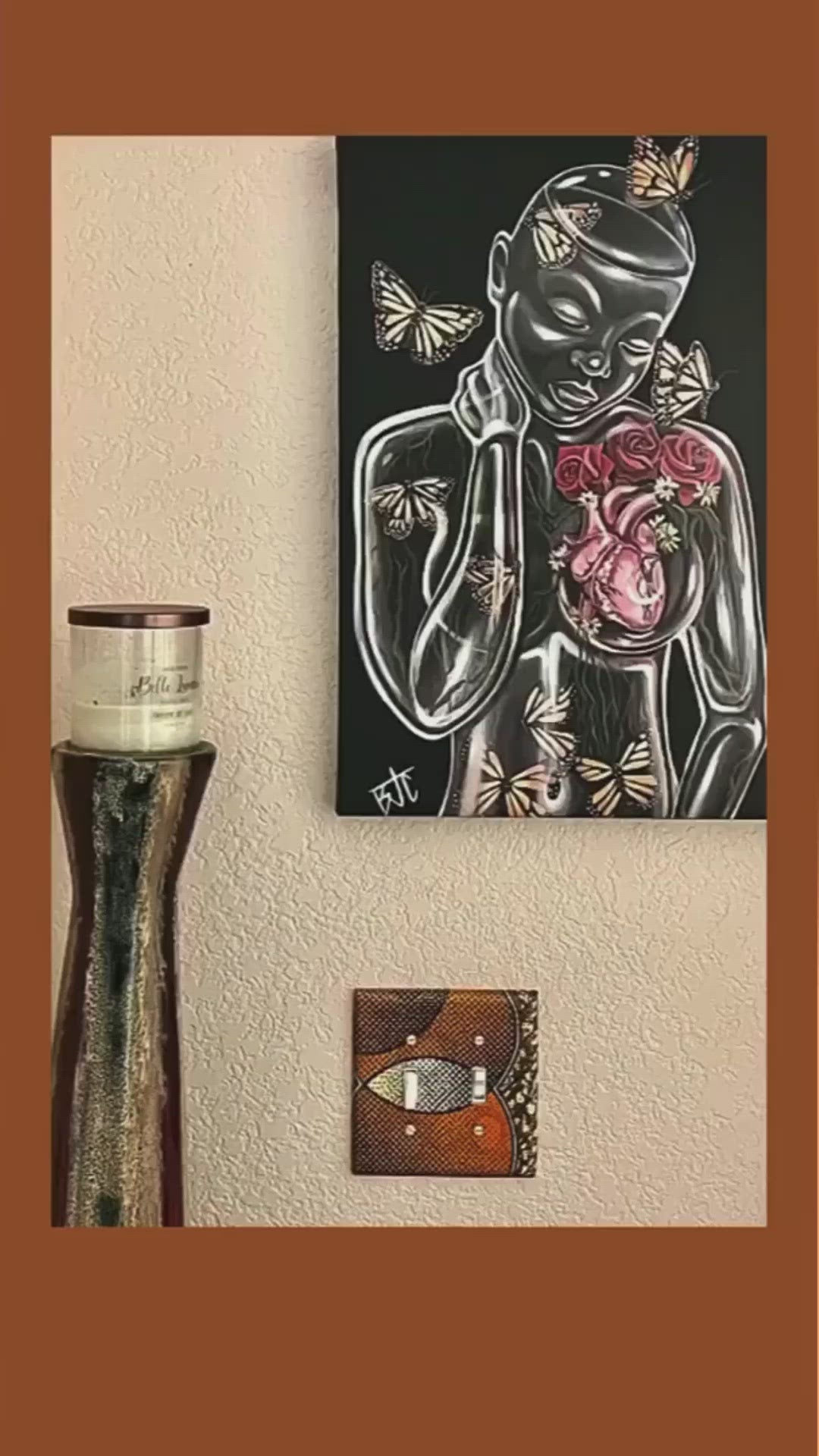 Customer Video of the African Gold Light switch covers in their home