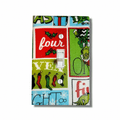 Handmade The Grinch Holiday Spirit decorative light switch cover featuring the Grinch with retro comic panel style and holiday text—officially licensed Dr. Seuss switch plates from Black-owned home décor.