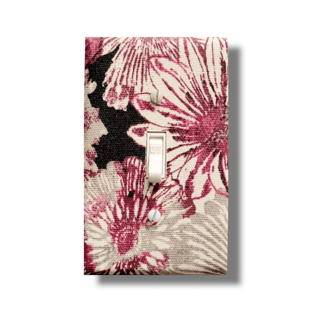 Florally Fuchsia Fabric Light Switch | Wall Plate | Outlet Covers | Toggle | Switchplate - Kustom Kreationz by Kila