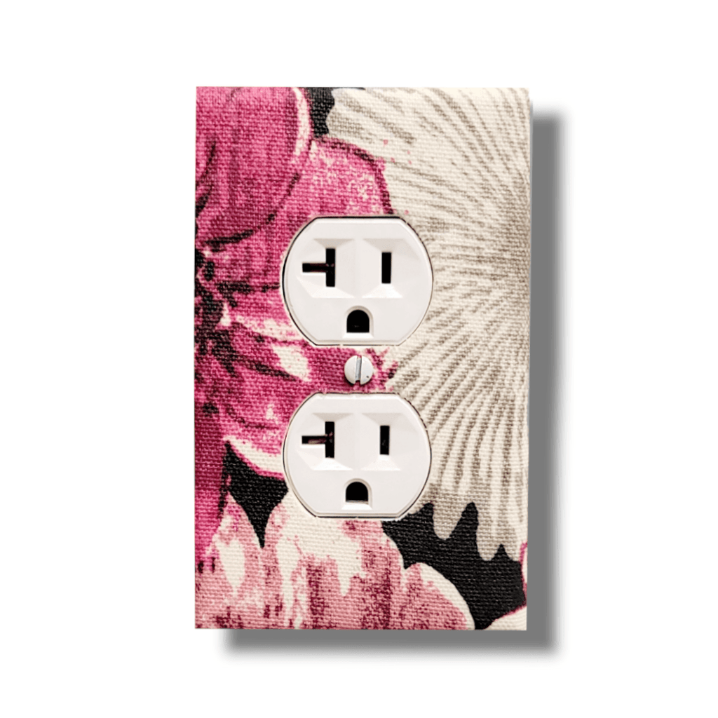 Florally Fuchsia Fabric Light Switch | Wall Plate | Outlet Covers | Toggle | Switchplate - Kustom Kreationz by Kila