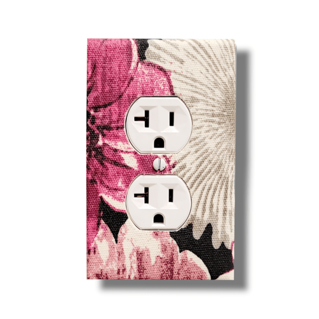 Florally Fuchsia Fabric Light Switch | Wall Plate | Outlet Covers | Toggle | Switchplate - Kustom Kreationz by Kila