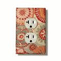 Freestyle Coral & Pink Dots Circles Fabric Light Switch | Wall Plate | Outlet Covers | Toggle | Switchplate - Kustom Kreationz by Kila