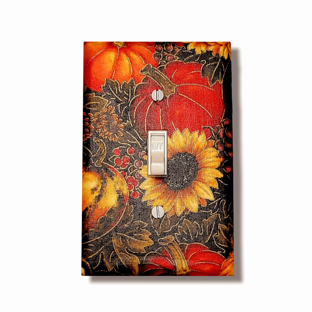 Fall Cornucopia Fabric Light Switch | Wall Plate | Outlet Covers | Toggle | Switchplate - Kustom Kreationz by Kila
