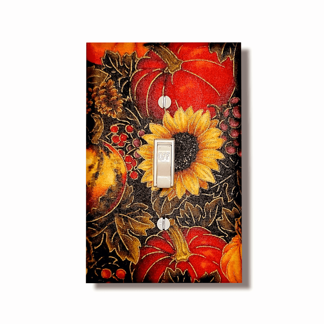 Fall Cornucopia Fabric Light Switch | Wall Plate | Outlet Covers | Toggle | Switchplate - Kustom Kreationz by Kila