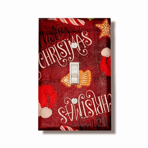 Merry Christmas Gingerbread Fabric Light Switch | Wall Plate | Outlet Covers | Toggle | Switchplate - Kustom Kreationz by Kila