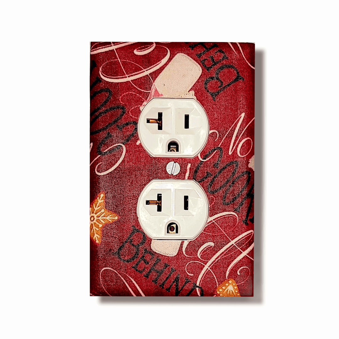 Merry Christmas Gingerbread Fabric Light Switch | Wall Plate | Outlet Covers | Toggle | Switchplate - Kustom Kreationz by Kila