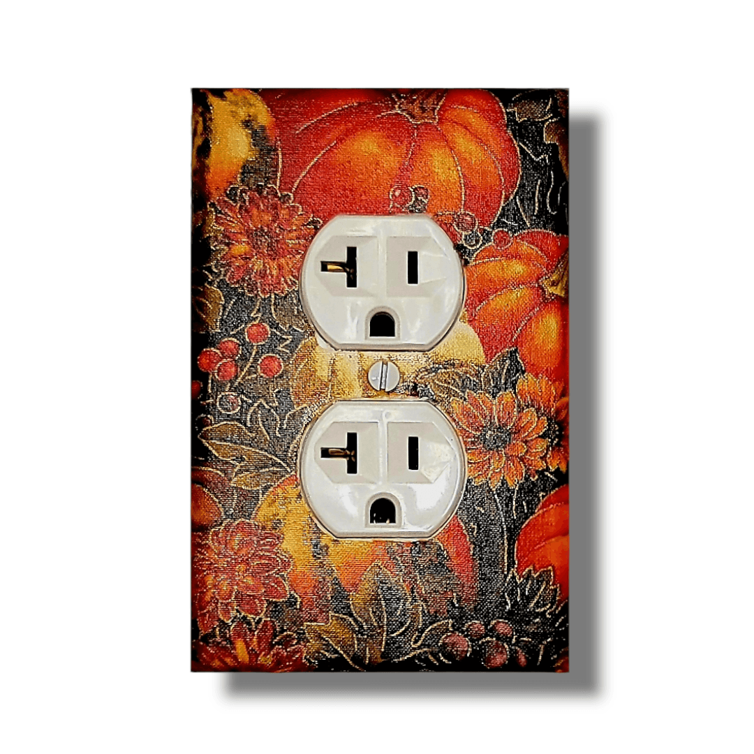 Fall Cornucopia Fabric Light Switch | Wall Plate | Outlet Covers | Toggle | Switchplate - Kustom Kreationz by Kila