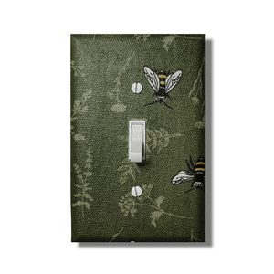 Honeybees Fabric Light Switch | Wall Plate | Outlet Covers | Toggle | Switchplate - Kustom Kreationz by Kila