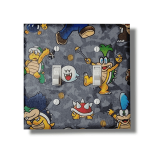 Super Mario Bros Fabric Light Switch | Wall Plate | Outlet Covers | Toggle | Switchplate - Kustom Kreationz by Kila