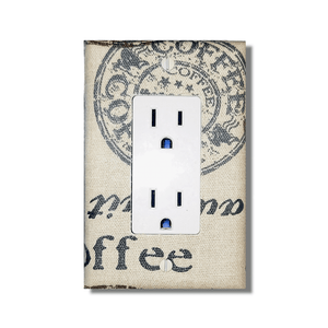 Caffeine Overload Fabric Light Switch | Wall Plate | Outlet Covers | Toggle | Switchplate - Kustom Kreationz by Kila