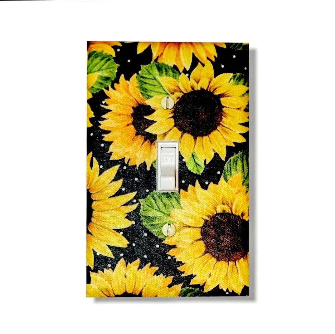Sunflower Surprise Fabric Light Switch | Wall Plate | Outlet Covers | Toggle | Switchplate - Kustom Kreationz by Kila