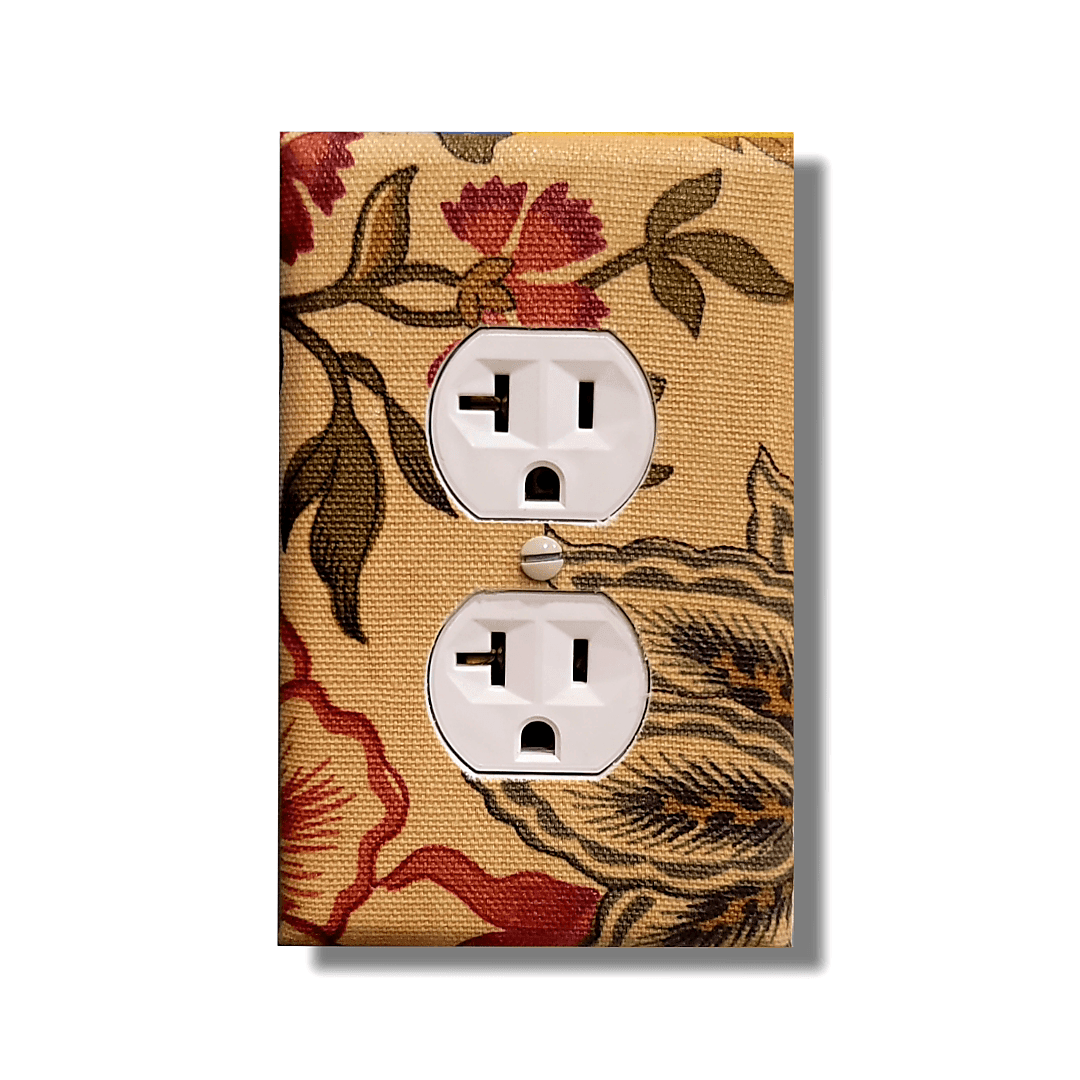 Beige Blossom Light Switch | Wall Plate | Outlet Covers | Toggle | Switchplate - Kustom Kreationz by Kila