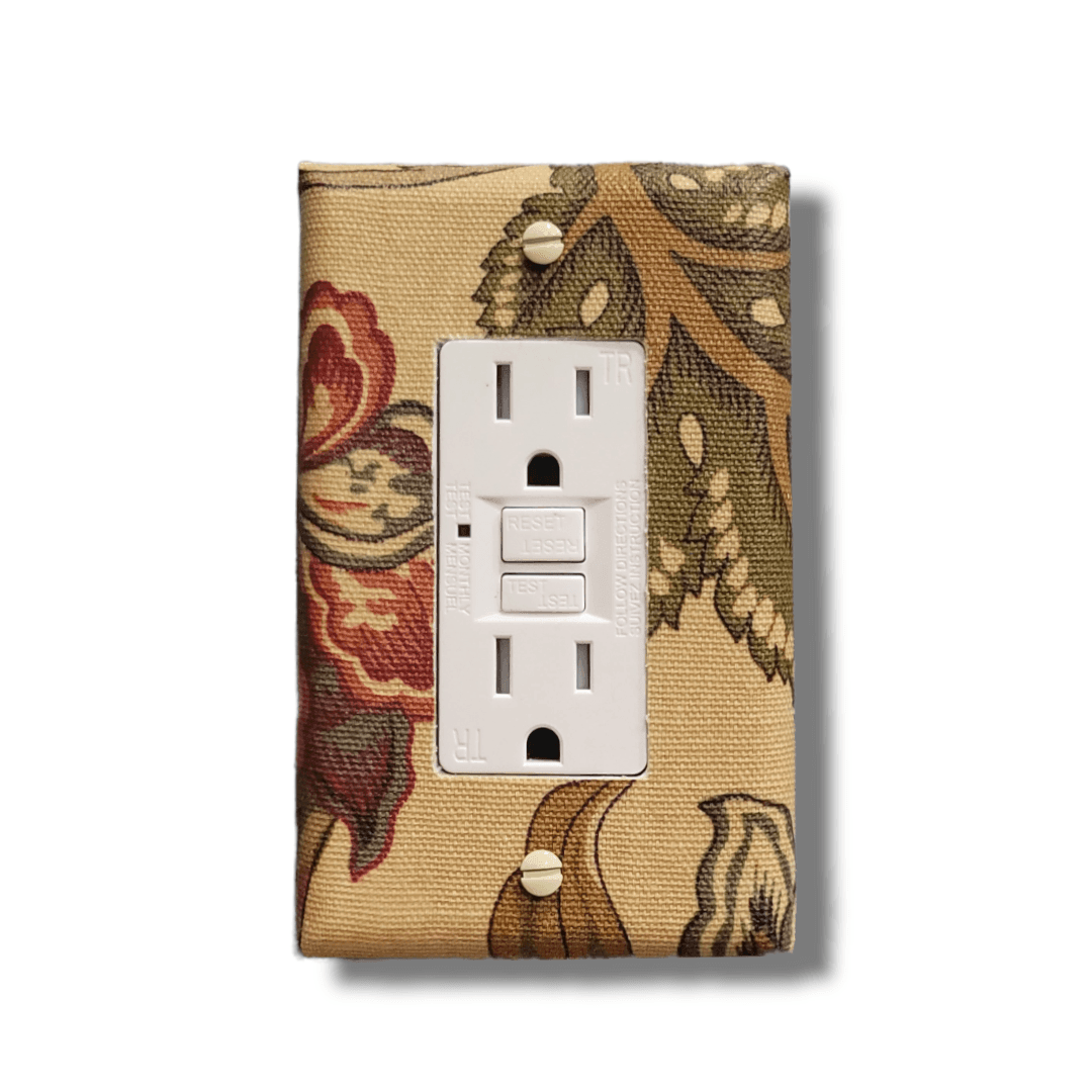 Beige Blossom Light Switch | Wall Plate | Outlet Covers | Toggle | Switchplate - Kustom Kreationz by Kila
