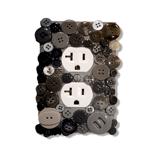Black & Gray Variety Button Light Switch | Wall Plate | Outlet Covers | Toggle | Switchplate - Kustom Kreationz by Kila