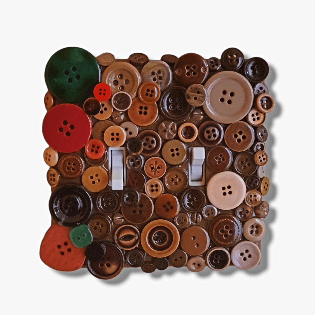 Brown Variety Buttons Light Switch | Wall Plate | Outlet Covers | Toggle | Switchplate - Kustom Kreationz by Kila