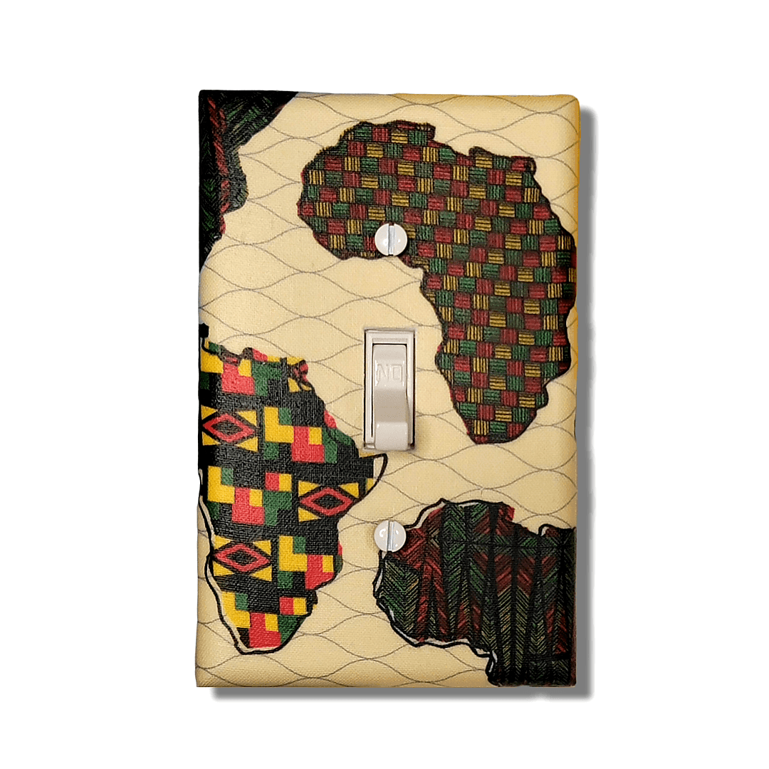 Colorful Africa Fabric Light Switch | Wall Plate | Outlet Covers | Toggle | Switchplate - Kustom Kreationz by Kila