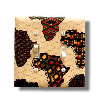 Colorful Africa Fabric Light Switch | Wall Plate | Outlet Covers | Toggle | Switchplate - Kustom Kreationz by Kila