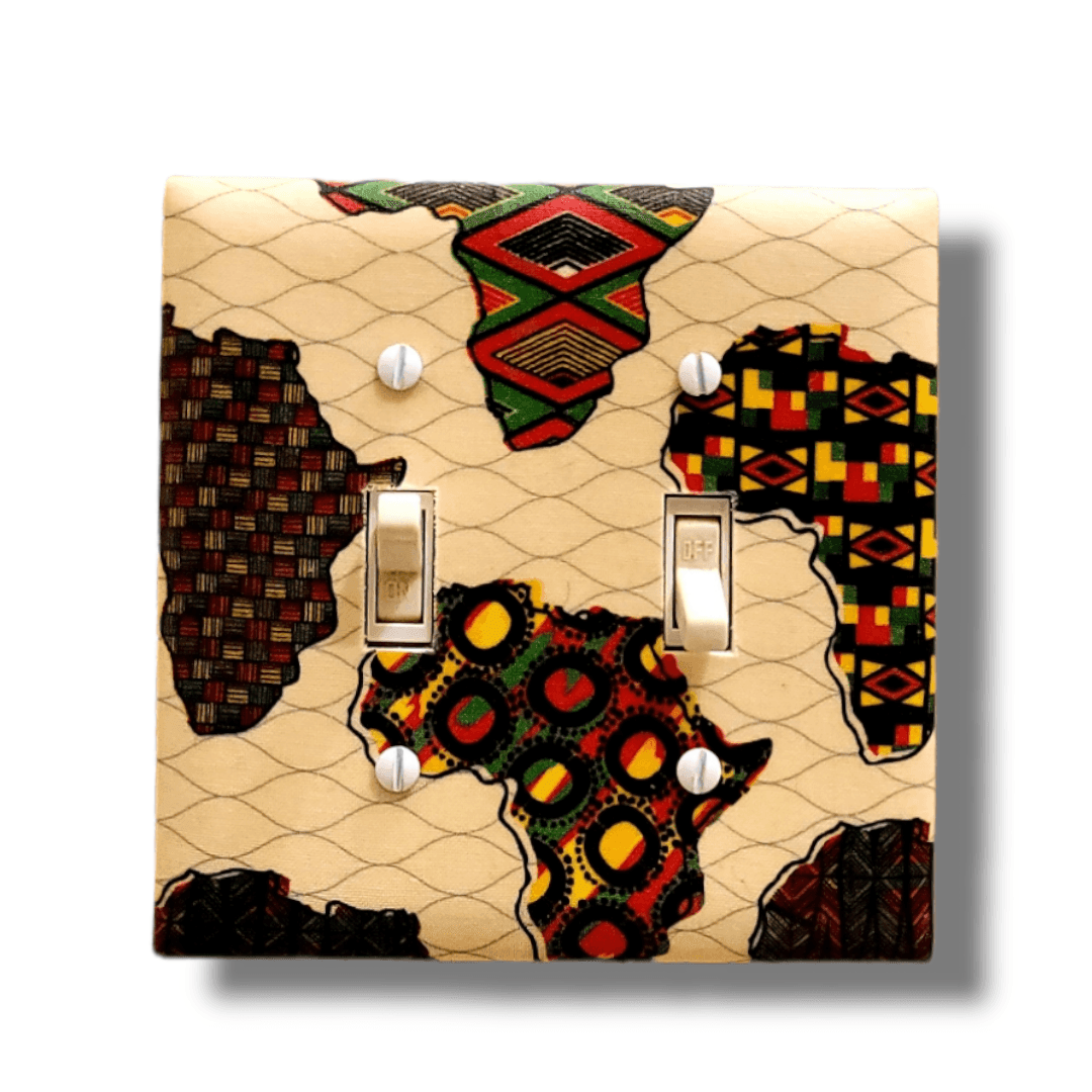 Colorful Africa Fabric Light Switch | Wall Plate | Outlet Covers | Toggle | Switchplate - Kustom Kreationz by Kila