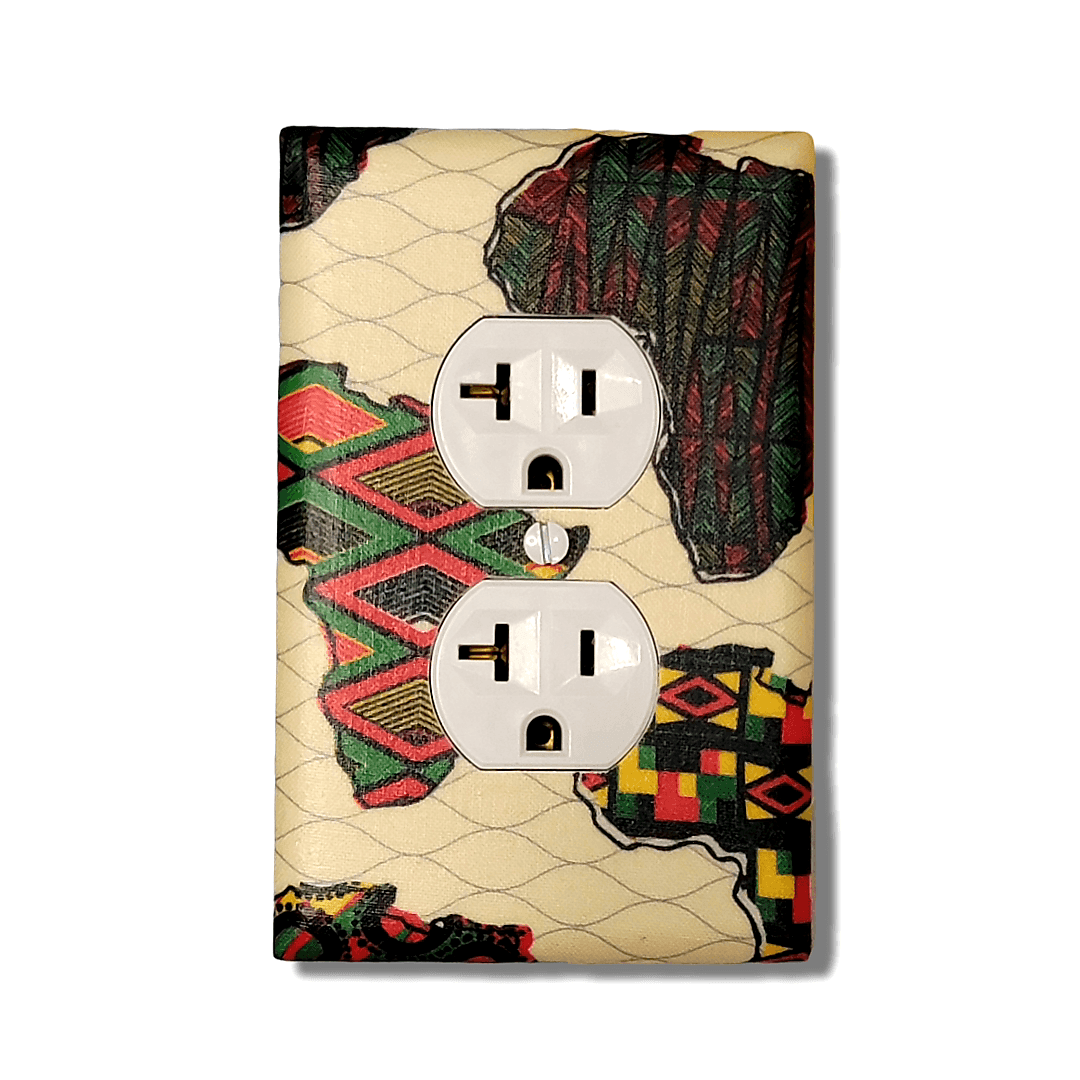Colorful Africa Fabric Light Switch | Wall Plate | Outlet Covers | Toggle | Switchplate - Kustom Kreationz by Kila