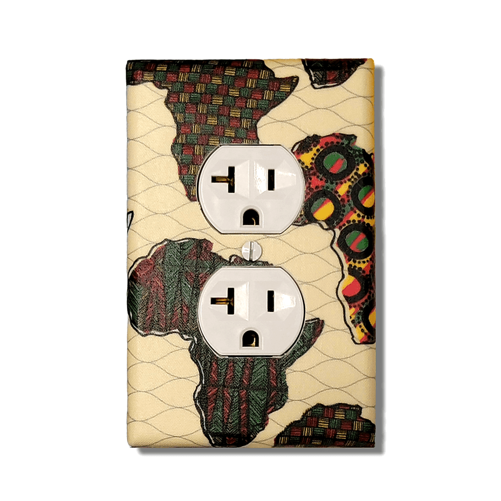 Colorful Africa Fabric Light Switch | Wall Plate | Outlet Covers | Toggle | Switchplate - Kustom Kreationz by Kila