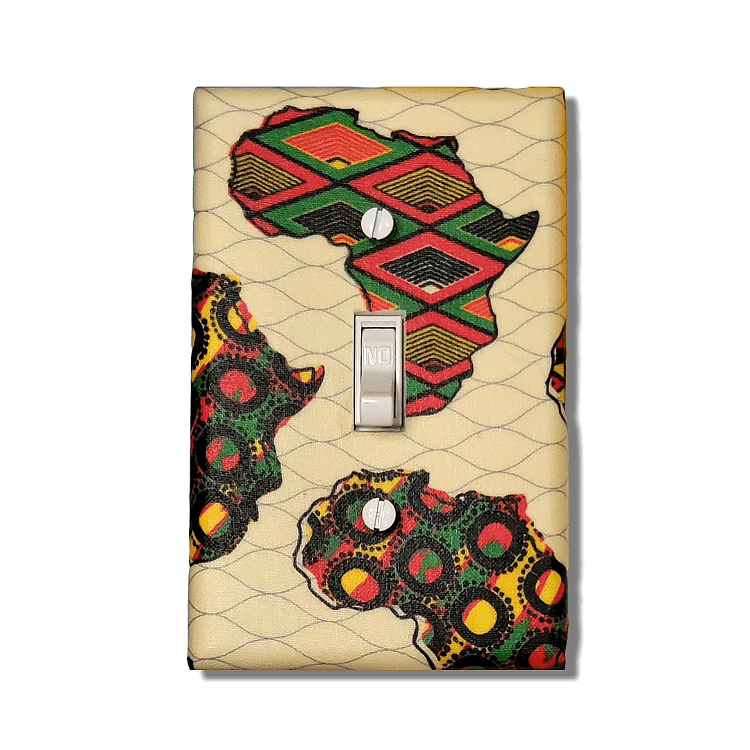 Colorful Africa Fabric Light Switch | Wall Plate | Outlet Covers | Toggle | Switchplate - Kustom Kreationz by Kila