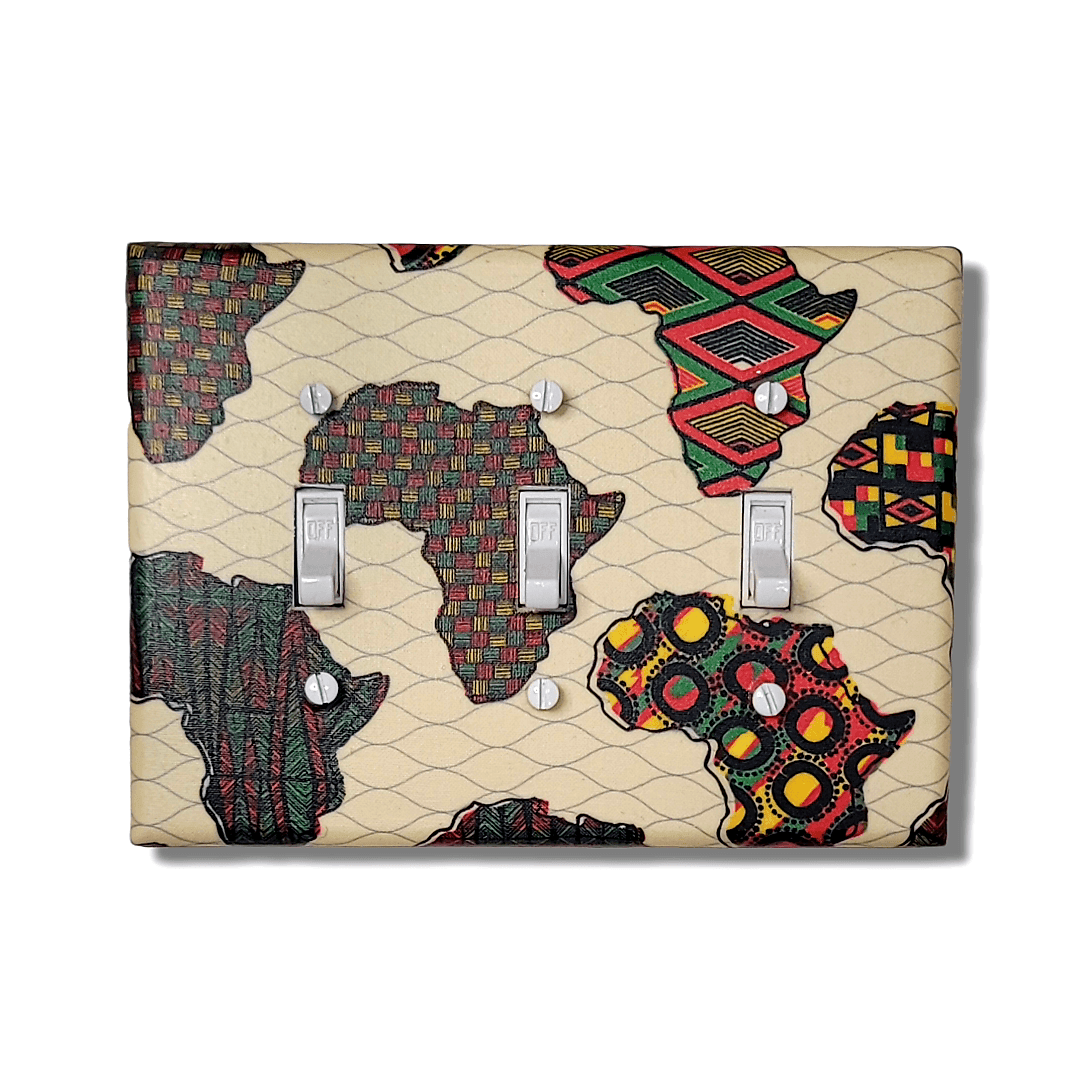 Colorful Africa Fabric Light Switch | Wall Plate | Outlet Covers | Toggle | Switchplate - Kustom Kreationz by Kila