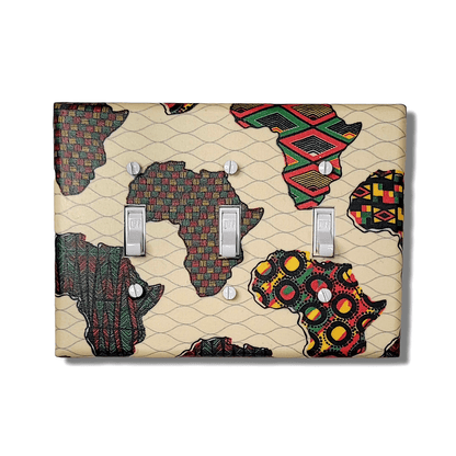 Colorful Africa Fabric Light Switch | Wall Plate | Outlet Covers | Toggle | Switchplate - Kustom Kreationz by Kila