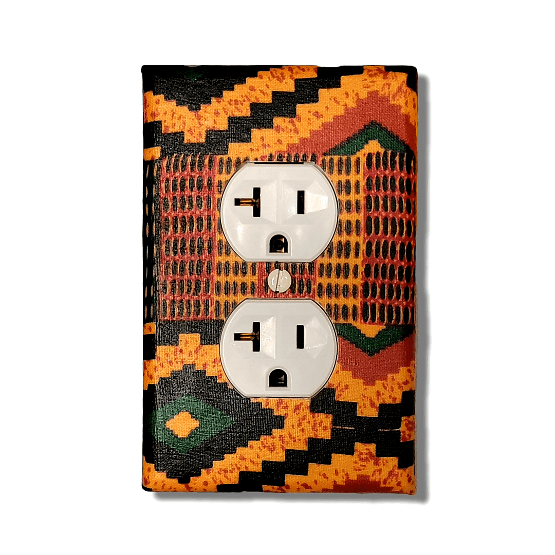 Cultural Vibez Fabric Light Switch | Wall Plate | Outlet Covers | Toggle | Switchplate - Kustom Kreationz by Kila