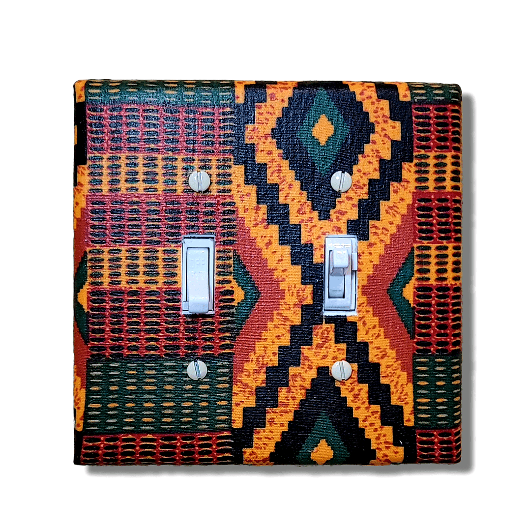 Cultural Vibez Fabric Light Switch | Wall Plate | Outlet Covers | Toggle | Switchplate - Kustom Kreationz by Kila