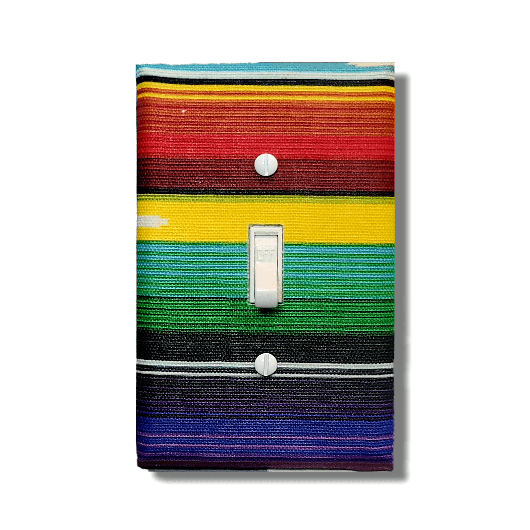 Experience the Rainbow! Multi Color Striped Fabric Light Switch | Wall Plate | Outlet Covers | Toggle | Switchplate - Kustom Kreationz by Kila