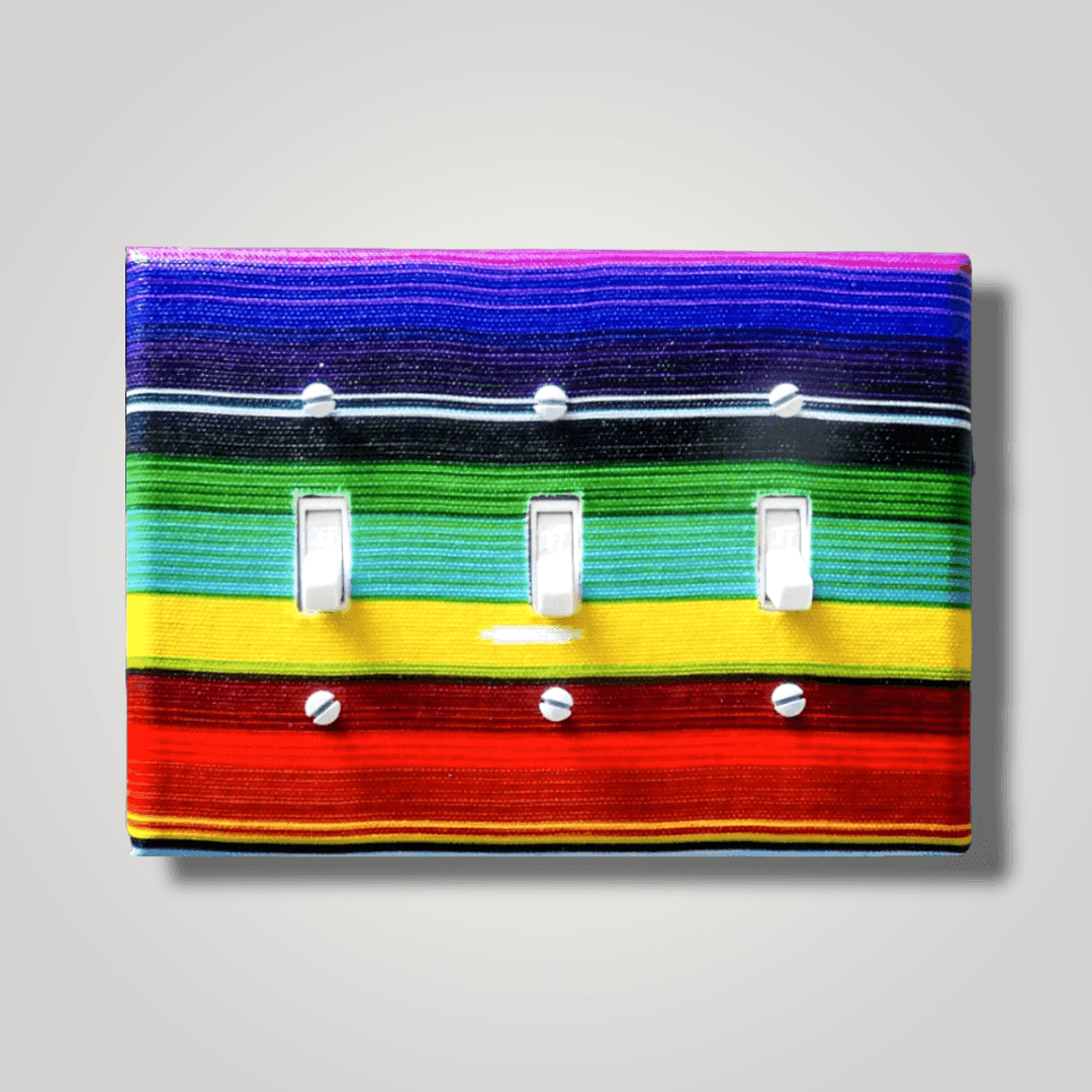 Experience the Rainbow! Multi Color Striped Fabric Light Switch | Wall Plate | Outlet Covers | Toggle | Switchplate - Kustom Kreationz by Kila