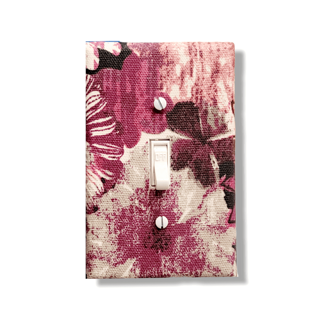 Florally Fuchsia Fabric Light Switch | Wall Plate | Outlet Covers | Toggle | Switchplate - Kustom Kreationz by Kila