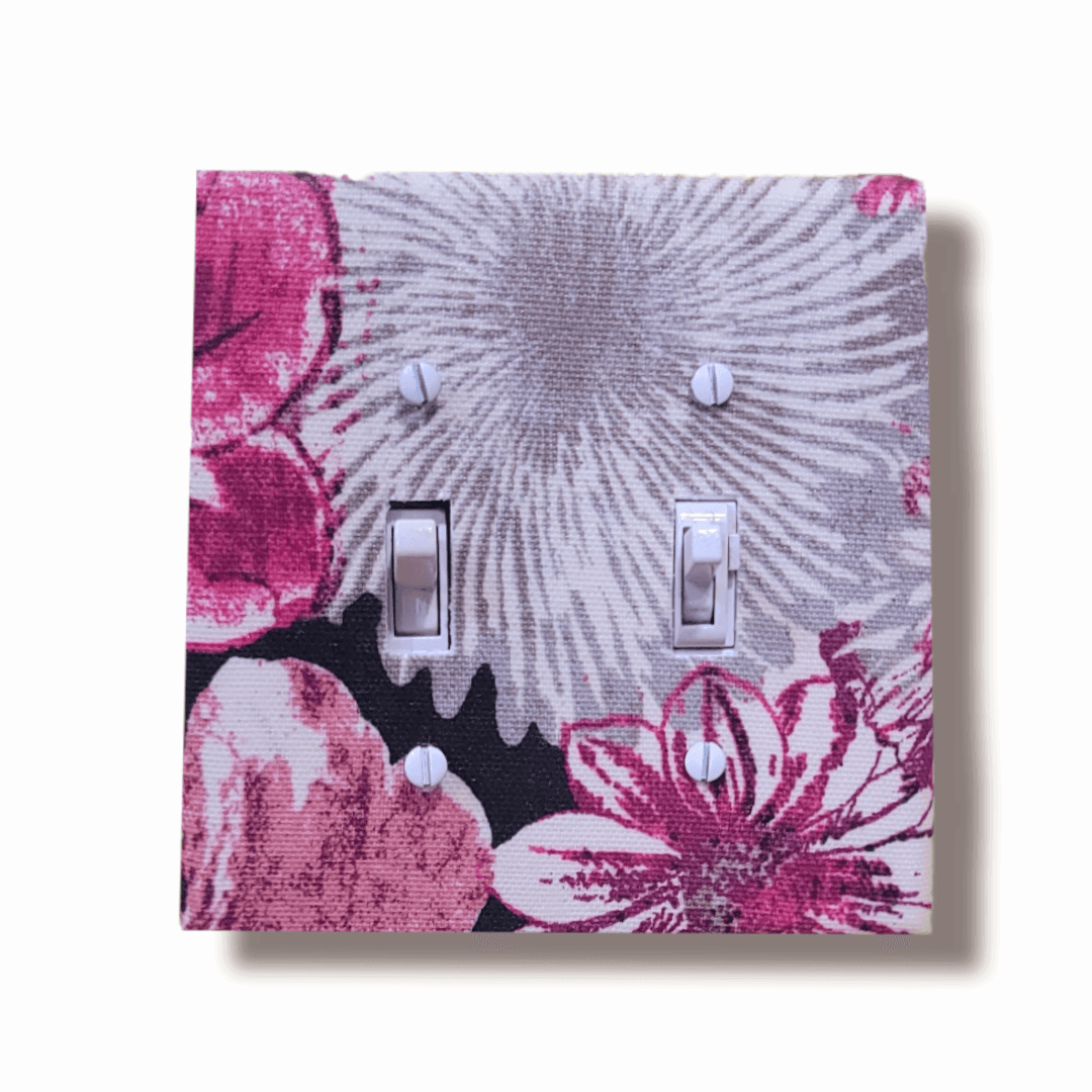 Florally Fuchsia Fabric Light Switch | Wall Plate | Outlet Covers | Toggle | Switchplate - Kustom Kreationz by Kila
