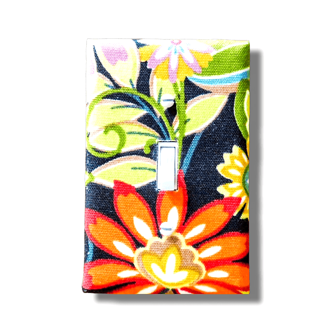 Give me my flowers now! Fabric Light Switch | Wall Plate | Outlet Covers | Toggle | Switchplate - Kustom Kreationz by Kila