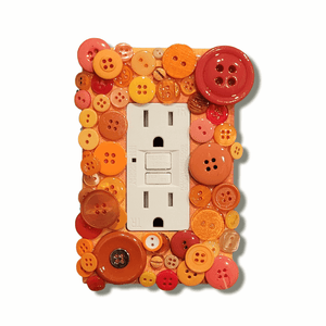 Happy Buttons - Orange Yellow Red Light Switch | Wall Plate | Outlet Covers | Toggle | Switchplate - Kustom Kreationz by Kila