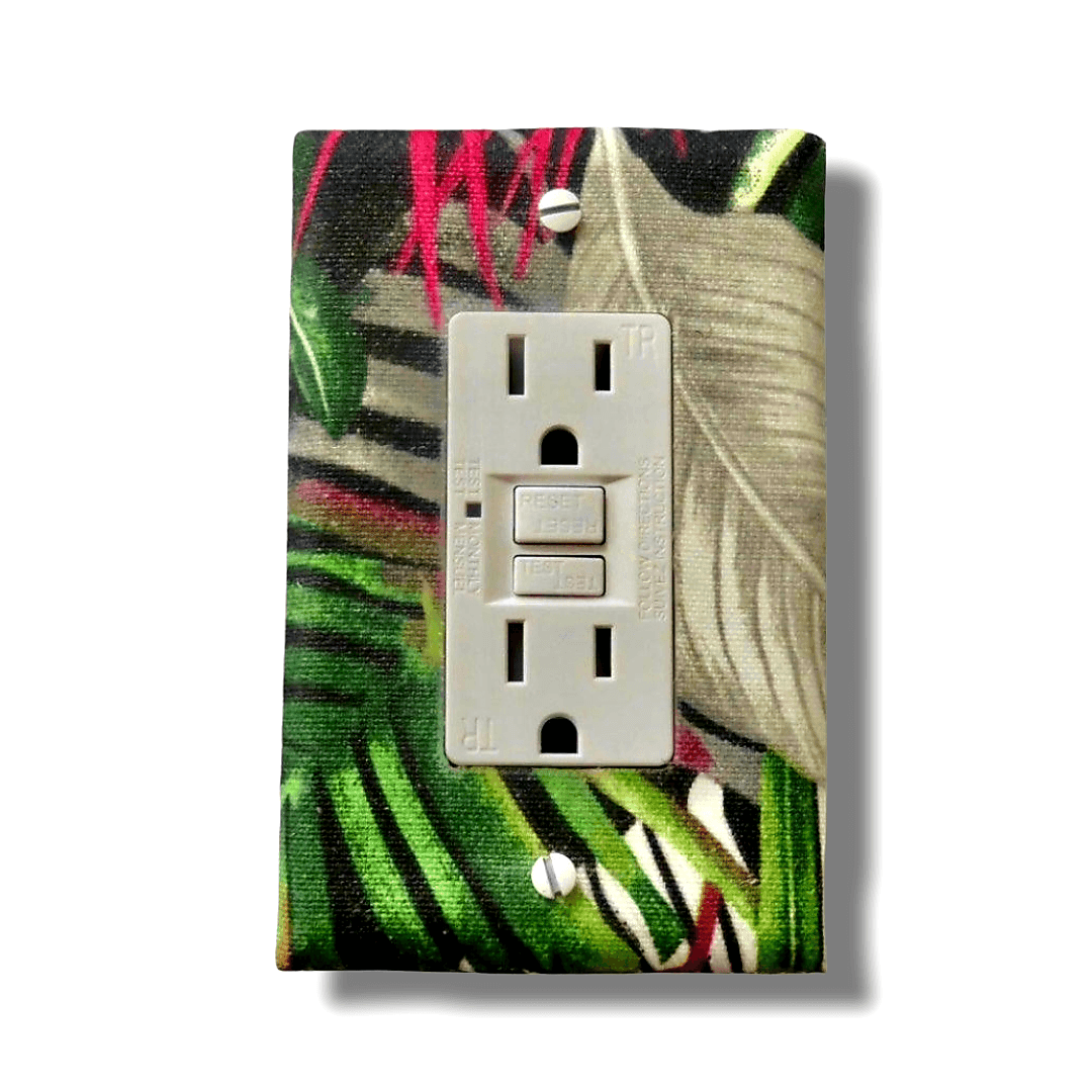 Jungle Love Fabric Light Switch | Wall Plate | Outlet Covers | Toggle | Switchplate - Kustom Kreationz by Kila