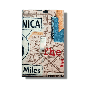 Map to your heart! Multi Print Road Maps Fabric Light Switch | Wall Plate | Outlet Covers | Toggle | Switchplate - Kustom Kreationz by Kila