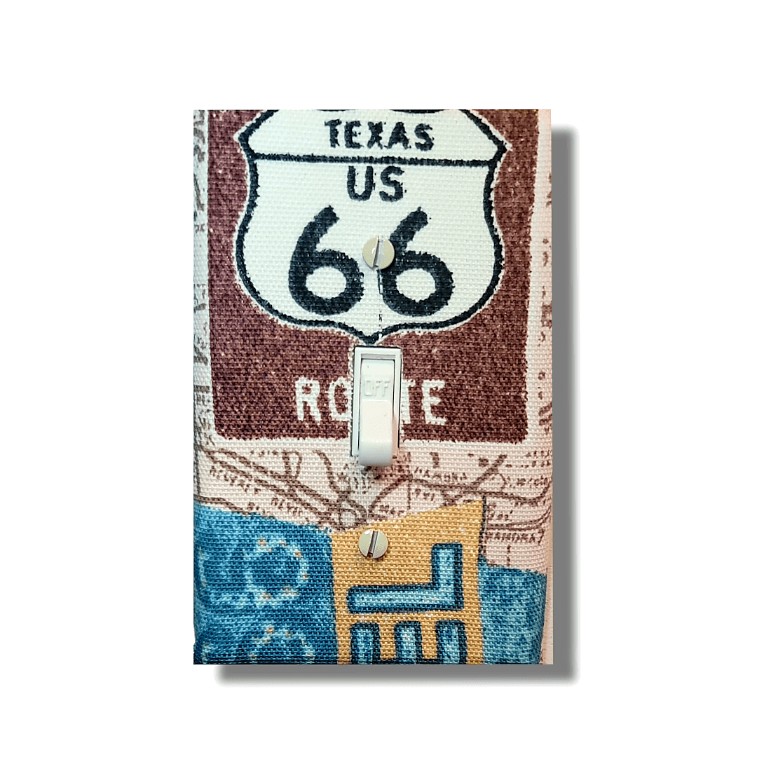 Map to your heart! Multi Print Road Maps Fabric Light Switch | Wall Pl ...