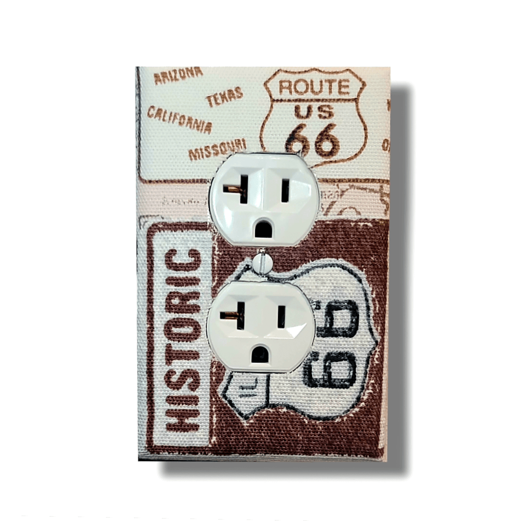 Map to your heart! Multi Print Road Maps Fabric Light Switch | Wall Pl ...