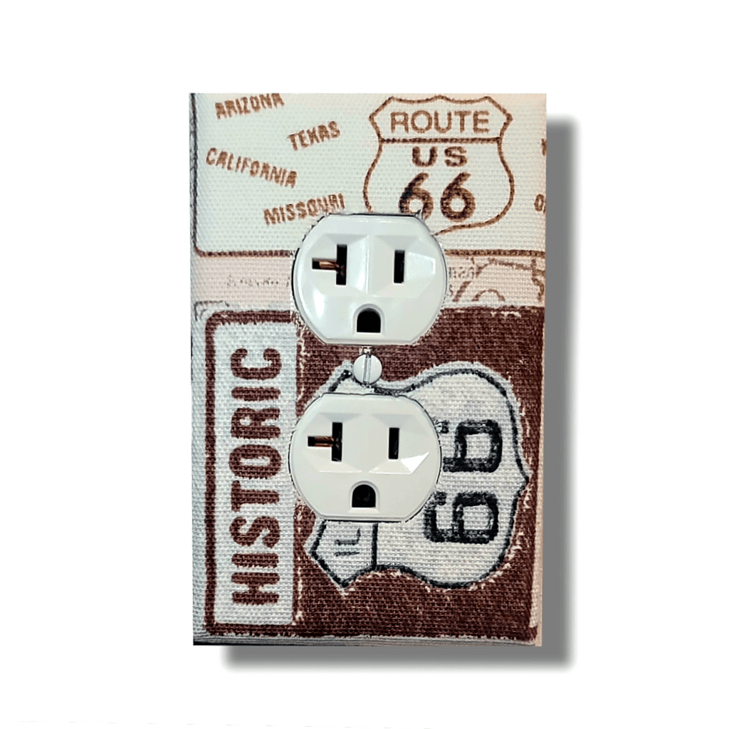 Map to your heart! Multi Print Road Maps Fabric Light Switch | Wall Plate | Outlet Covers | Toggle | Switchplate - Kustom Kreationz by Kila