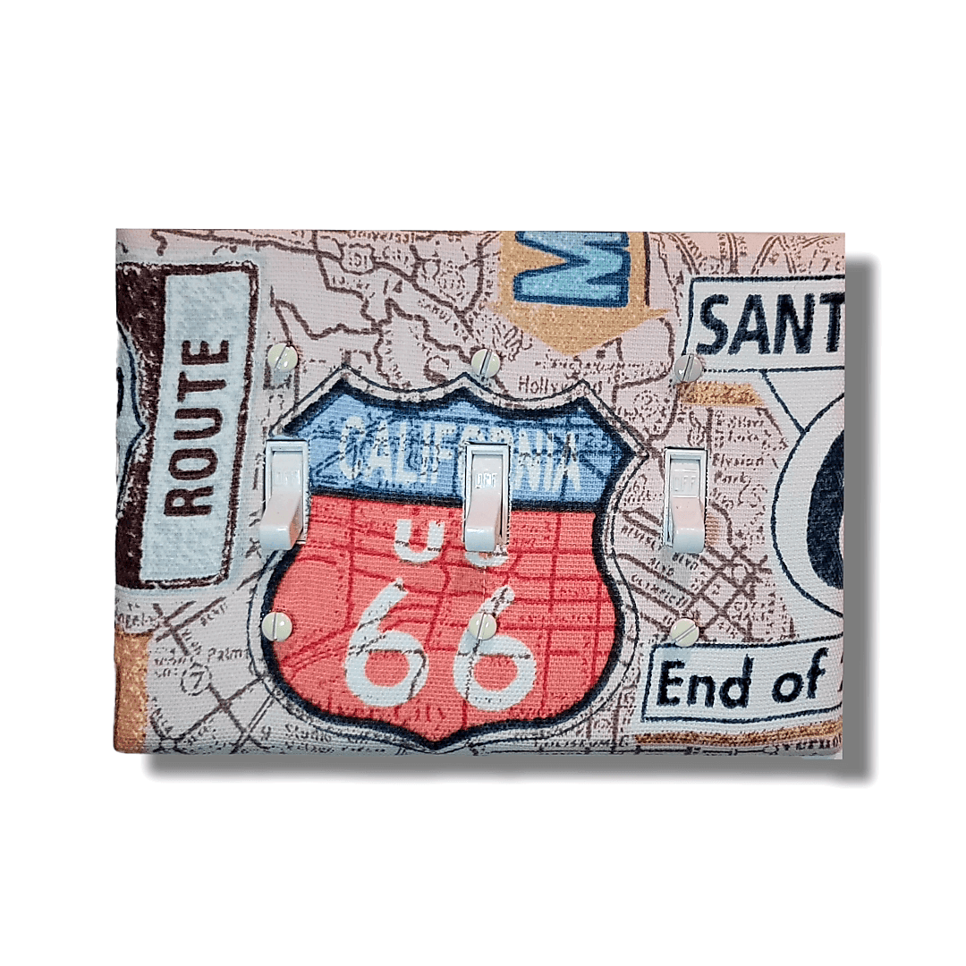 Map to your heart! Multi Print Road Maps Fabric Light Switch | Wall Plate | Outlet Covers | Toggle | Switchplate - Kustom Kreationz by Kila
