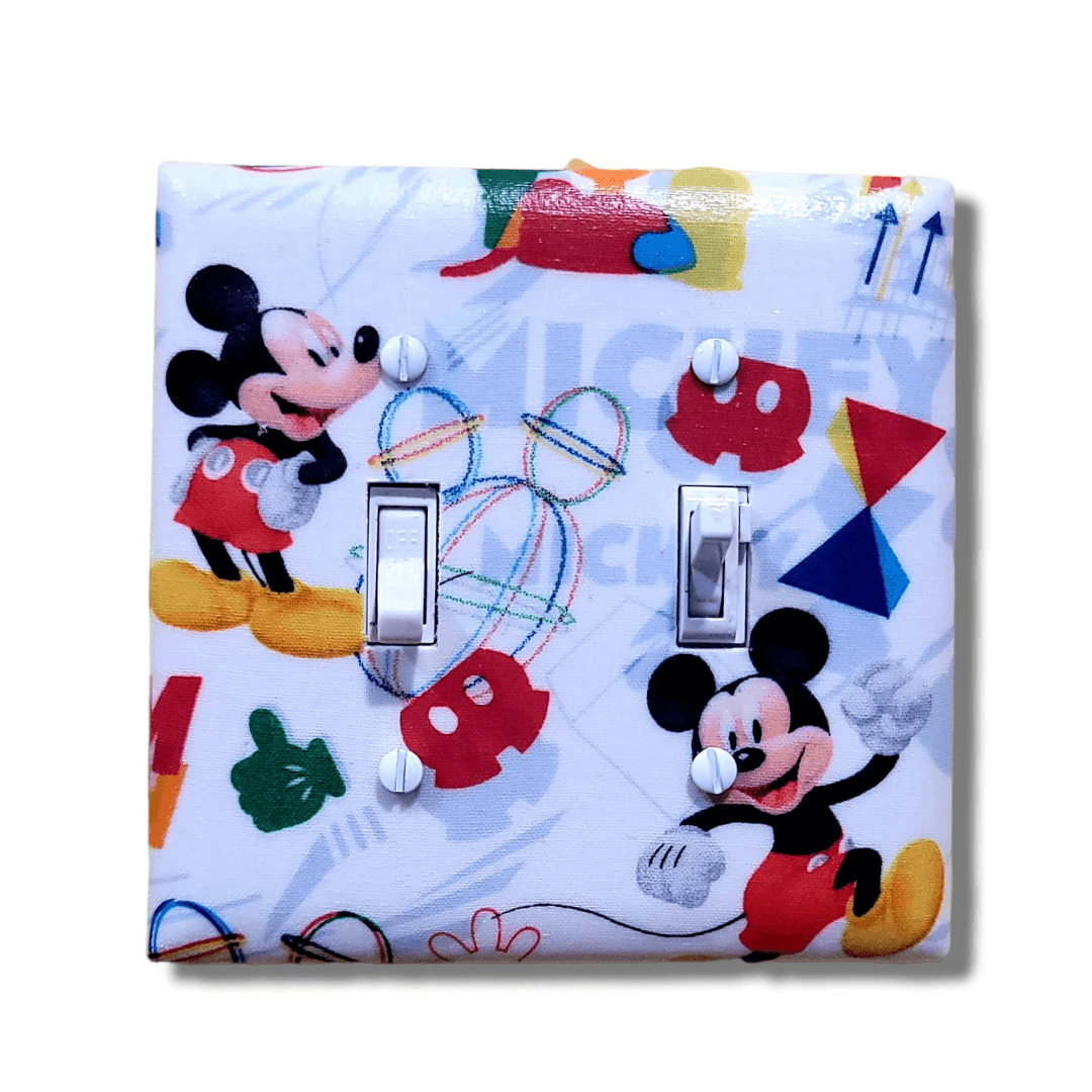 Mickey Mouse Clubhouse Fabric Light Switch | Wall Plate | Outlet Covers | Toggle | Switchplate - Kustom Kreationz by Kila