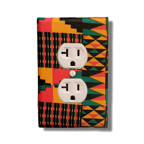 Motherland Tribal Print Fabric Light Switch | Wall Plate | Outlet Covers | Toggle | Switchplate - Kustom Kreationz by Kila