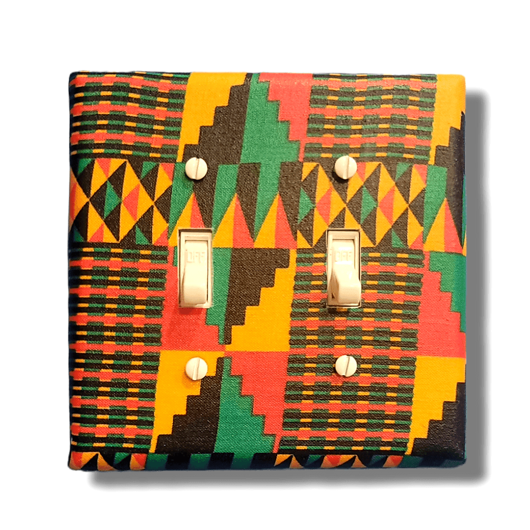 Motherland Tribal Print Fabric Light Switch | Wall Plate | Outlet Covers | Toggle | Switchplate - Kustom Kreationz by Kila