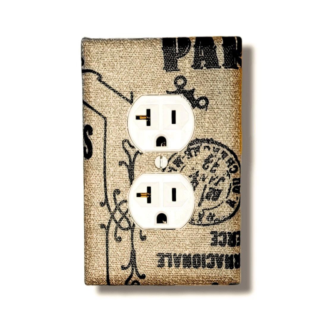 Paris Oohh La La Fabric Light Switch | Wall Plate | Outlet Covers | Toggle | Switchplate - Kustom Kreationz by Kila