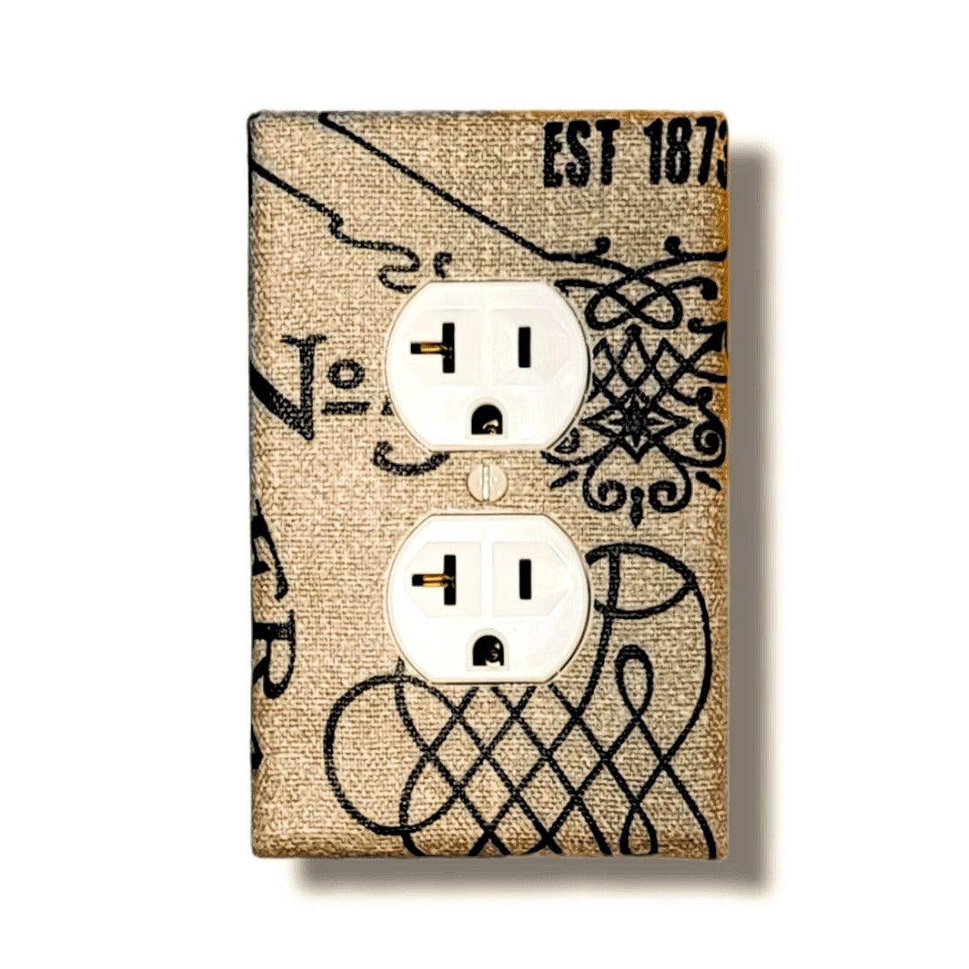 Paris Oohh La La Fabric Light Switch | Wall Plate | Outlet Covers | Toggle | Switchplate - Kustom Kreationz by Kila