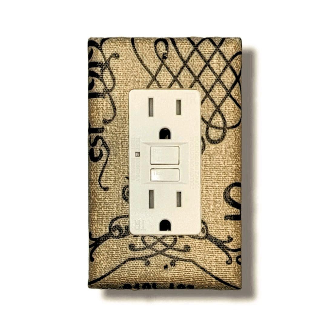 Paris Oohh La La Fabric Light Switch | Wall Plate | Outlet Covers | Toggle | Switchplate - Kustom Kreationz by Kila
