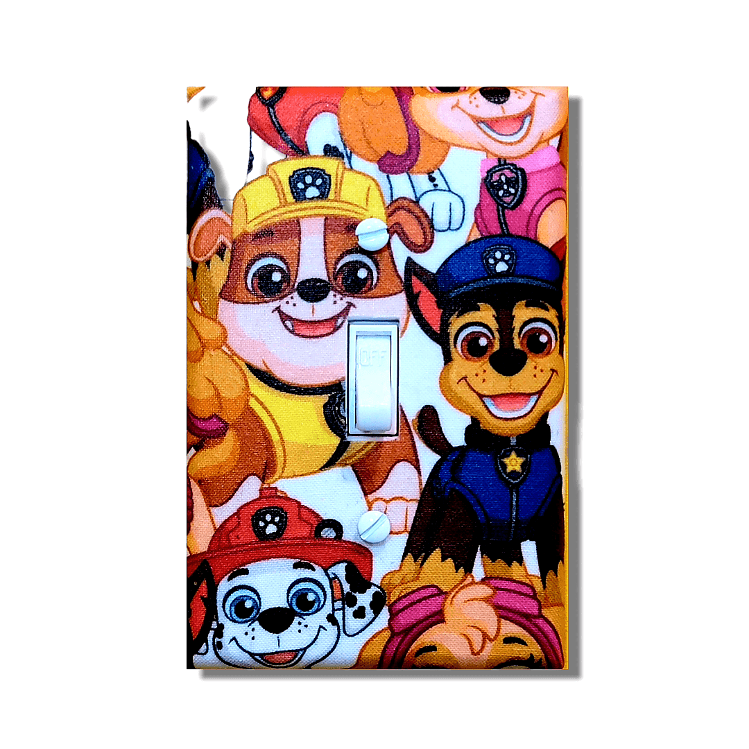 Paw Patrol Inspired Fabric Light Switch | Wall Plate | Outlet Covers | Toggle | Switchplate - Kustom Kreationz by Kila